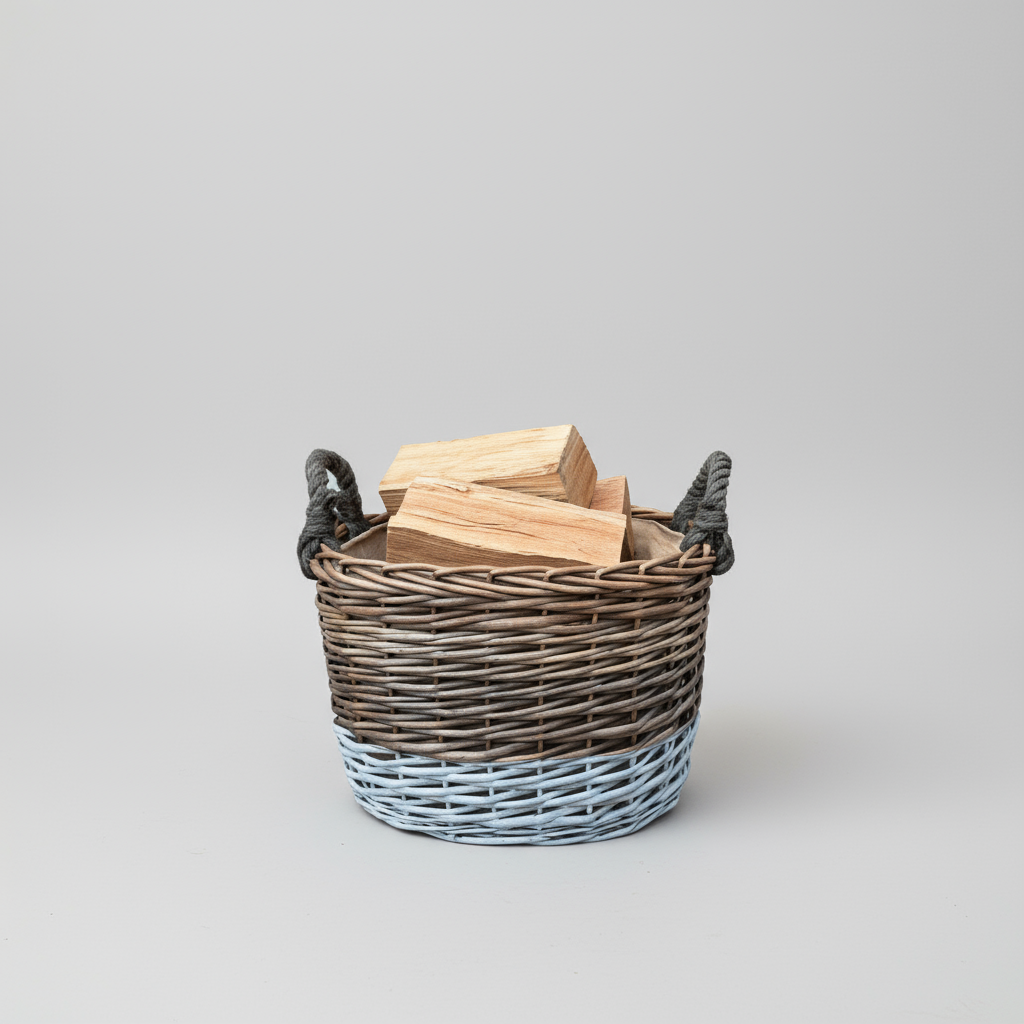 Oval Triple Tone Chunky Storage Basket With Lining