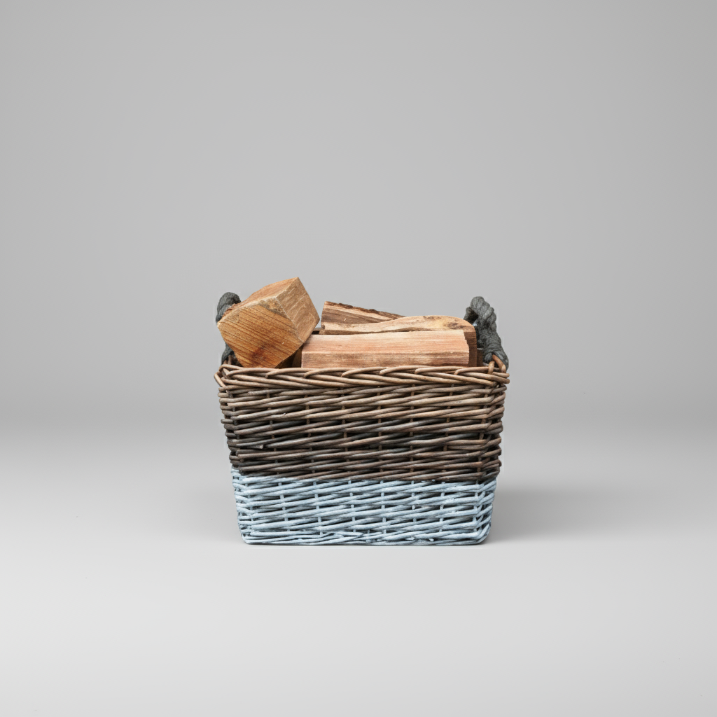 Rectangular Triple Tone Chunky Storage Basket With Lining