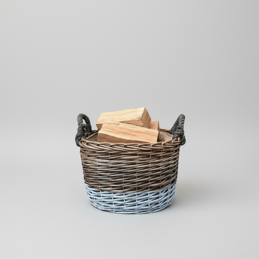 Oval Triple Tone Chunky Storage Basket With Lining