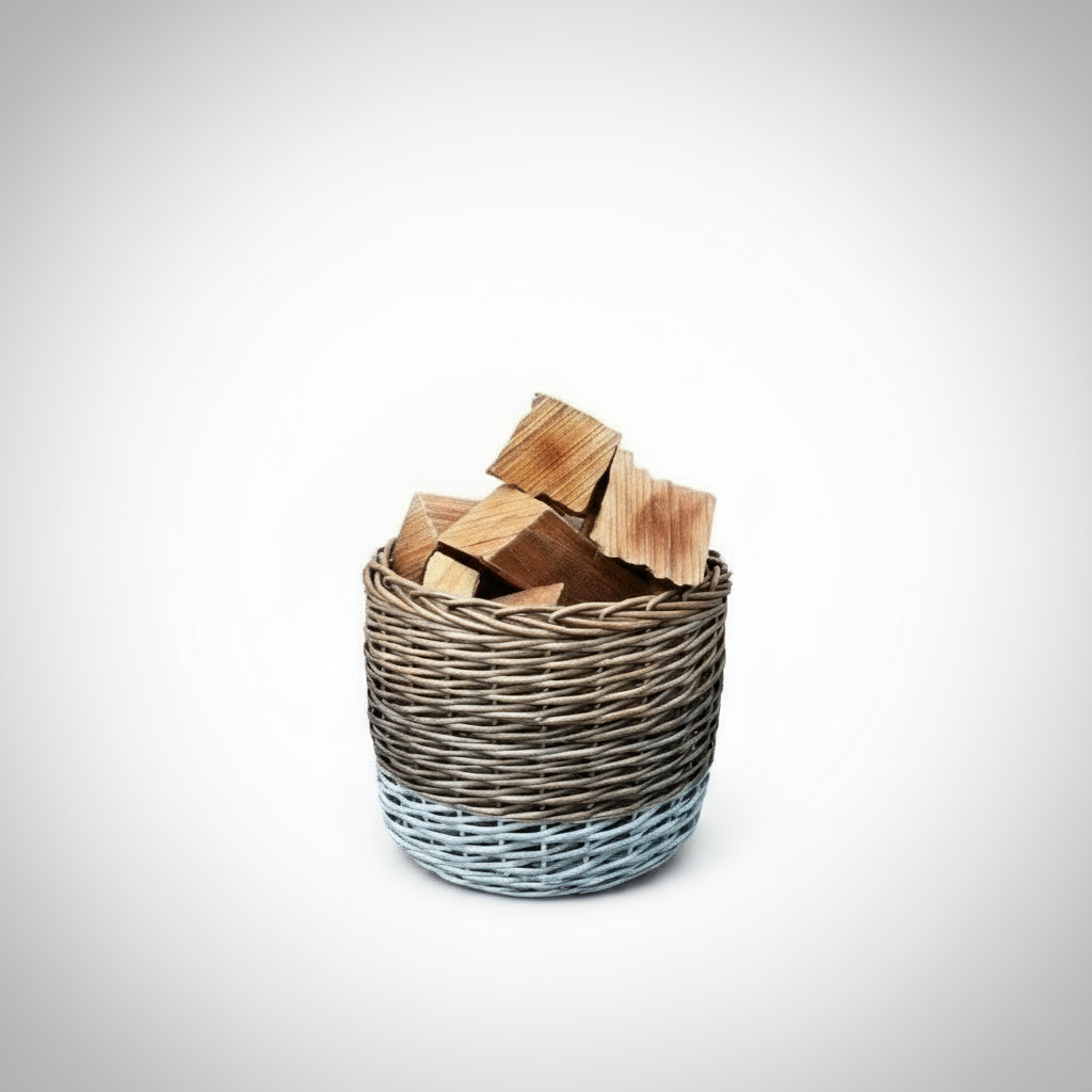 Round Triple Tone Chunky Storage Basket With Lining